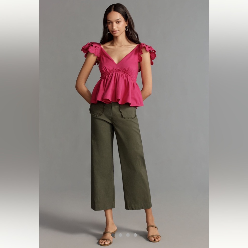 Maeve The Collete Magic Fabric  Scallop Pockets Pants - Size 24 - BNWT